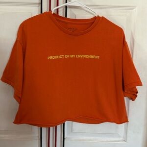 Pacsun product of my environment woman’s crop tee in orange, size L